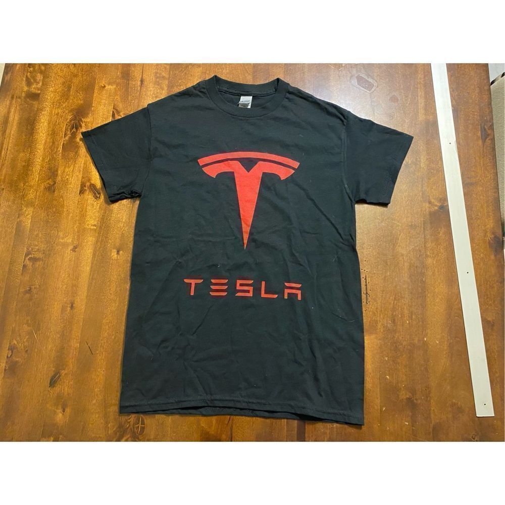 Tesla Shirt Mens Small Black Motors Logo Tee Electric Car
